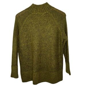 H&M Mohair Blend Olive Green Turtleneck Long Sleeve Knit Sweater Size S